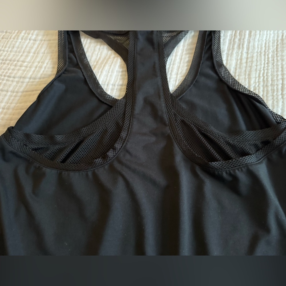 Fabletics Black Mesh lined Racerback Tank Top - Picture 5 of 5